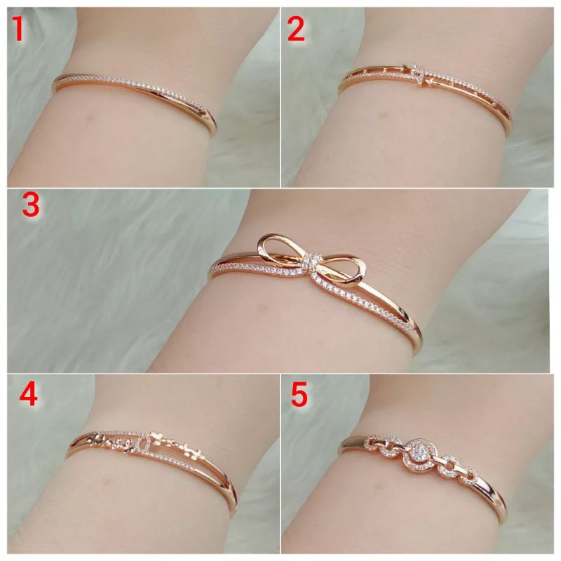 La Vienne - Gelang Bangle Titanium Wanita - 5 Variasi Falrez