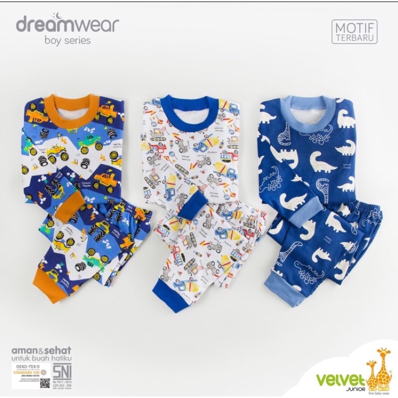 3 PCS PIYAMA VELVET JUNIOR MOTIF CIELO. uk 2 3 4 5 6 7 8 9 10