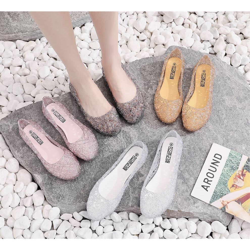 Sepatu Flatshoes Slip on Sepatu jelly Frozen Princess Dewasa