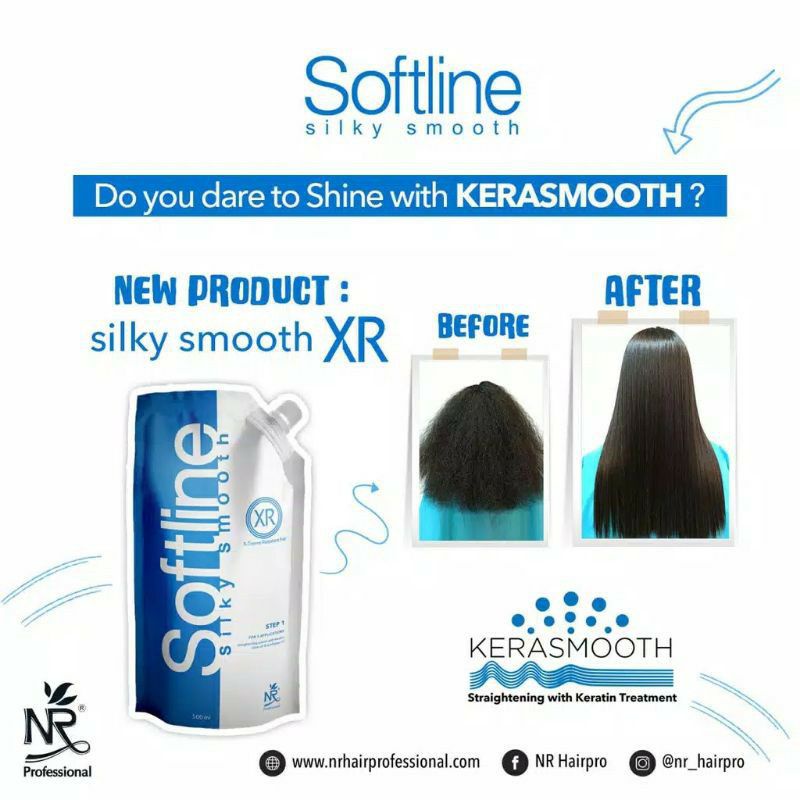 NR SOFTLINE Silky Smooth | Pelurus Rambut Keratin | Step 1 XR &amp; Step 2