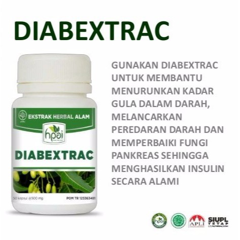 DIABEXTRAC HNI HPAI  obat herbal  alami diabetes mellitus 