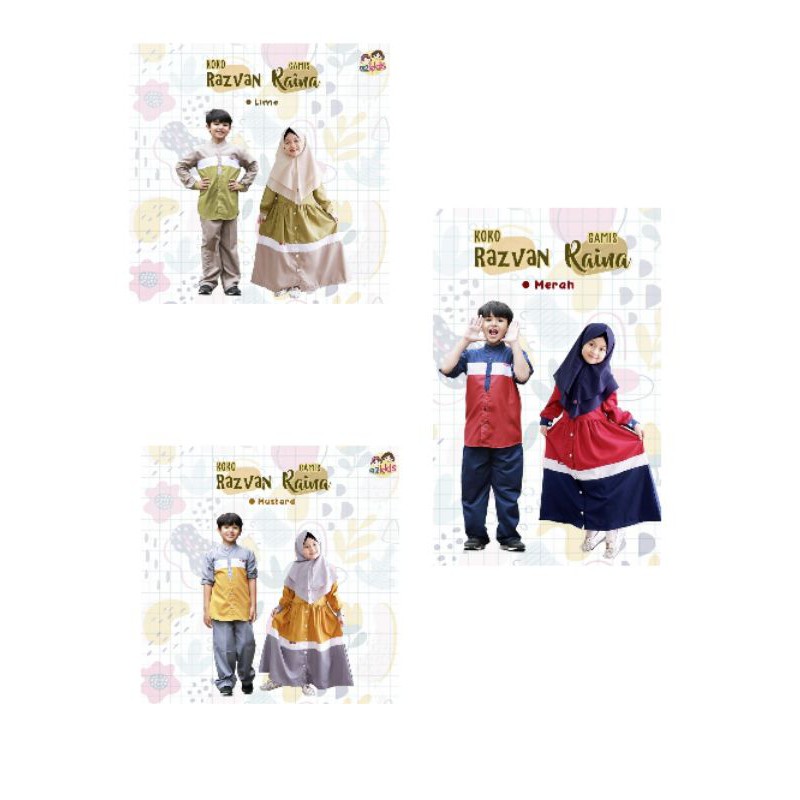 Gamis Raina Baby, Kids Junior Teen by A2 Kids || Couple Koko Razvan
