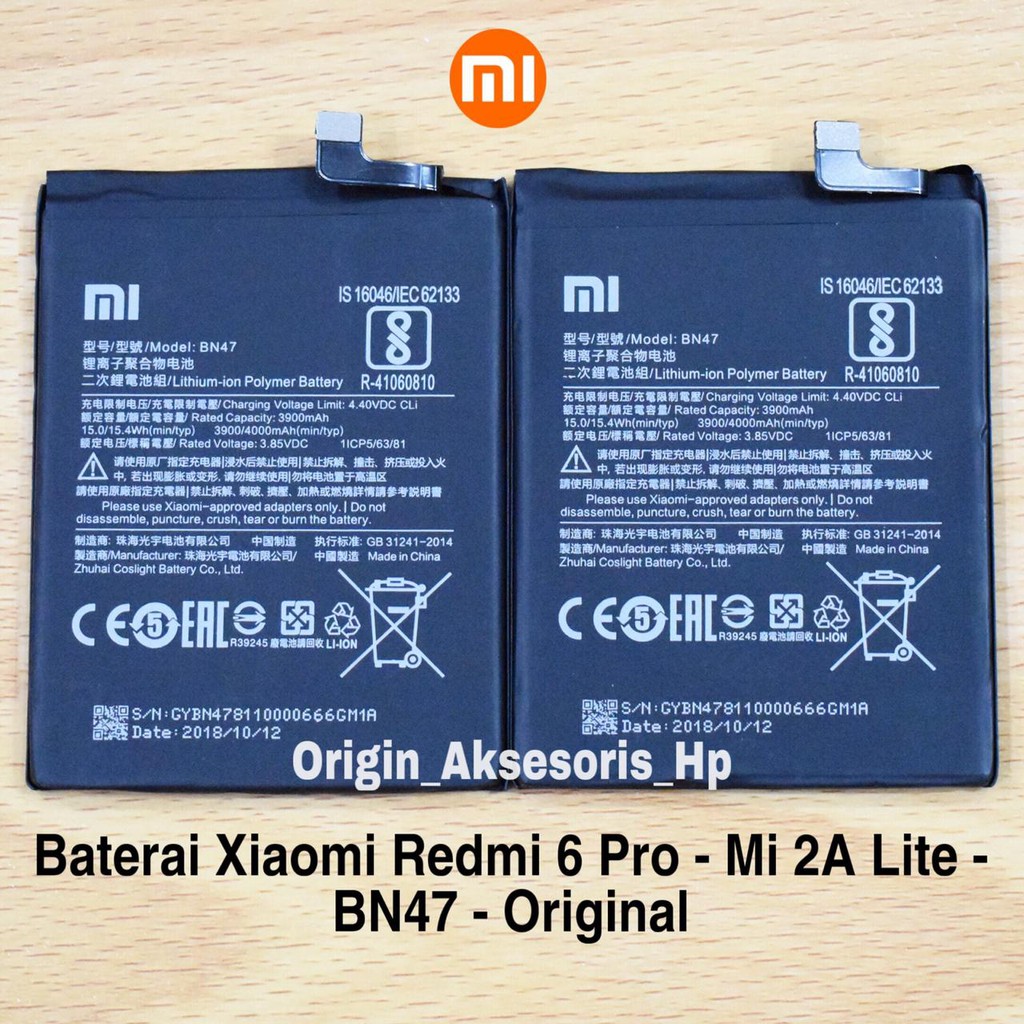 Baterai Xiaomi Redmi 6 Pro BN47 Mi 2A Lite Original Batre HP Xiaomi BN 47 dc88