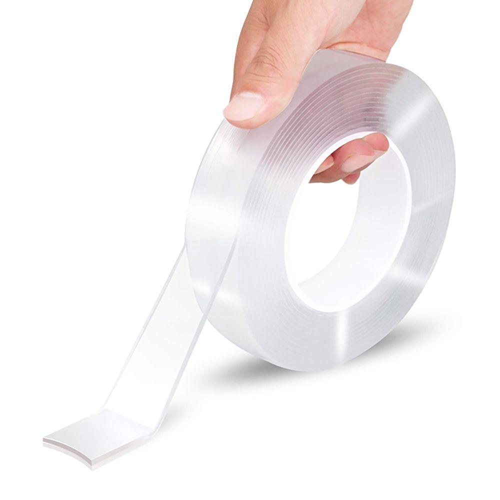 Lanfy Tape Dua Sisi Bahan Akrilik Panjang 1per2 /3 /5M Untuk Kamar Mandi, Dapur Transparan Reusable Cleanable Wall Stickers