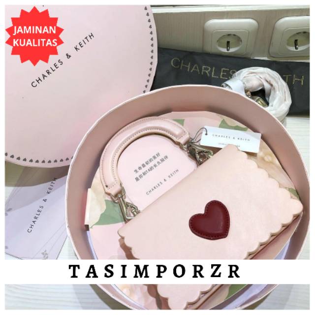 Z-Tas Handbag CK LoVe warna pink dengan Box Cantik IMPORT LIKE ORIGINAL/TAS REALPICTURE VIDEO
