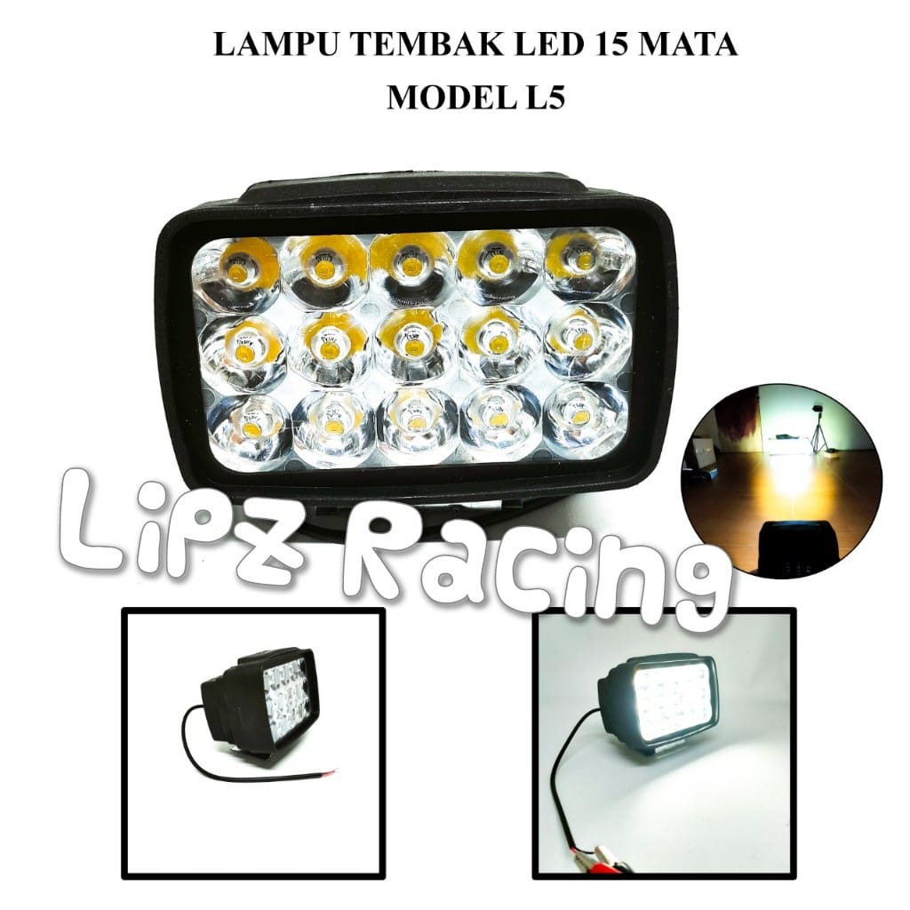 LAMPU TEMBAK SOROT CREE 15 MATA (HARGA PER 1 PCS LAMPU)