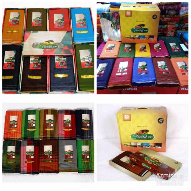 GROSIR (isi 10) Sarung Tenun Atlas Favorit 500 Motif / Sarung Atlas Favorit Polos