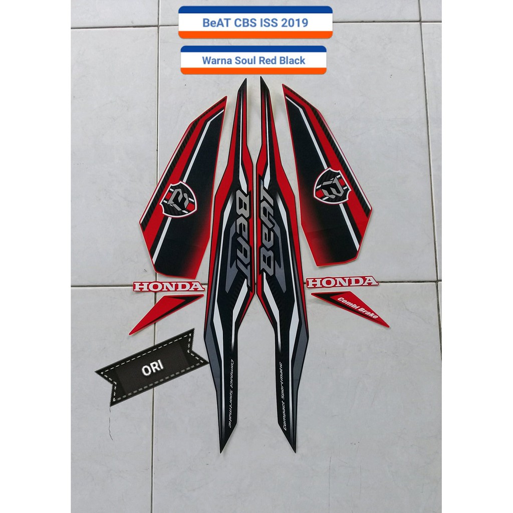 Striping Motor Honda Beat CBS ISS 2019 Red Black