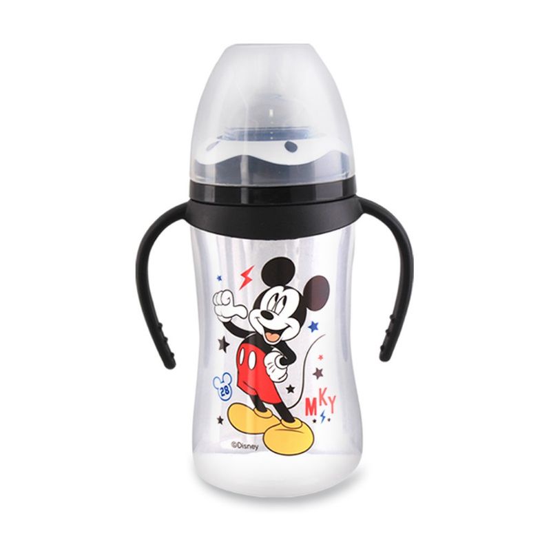 Lusty Bunny Wide Neck Bottle Mikey Minnie With Handle  Lusty Bunny Botol Susu Wide Neck Mikey Minnie