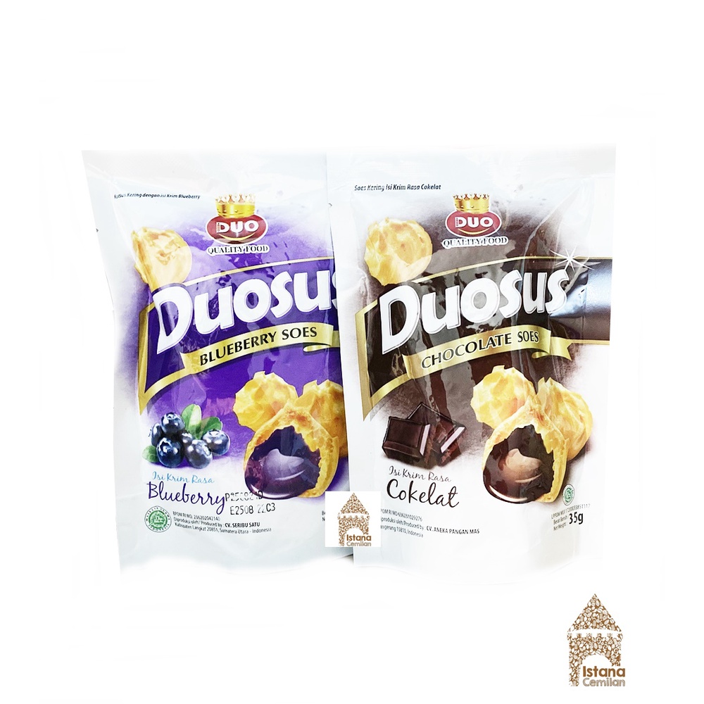 Duosus Kue Soes Kering Cokelat / Blueberry / Vanilla 35 Gram