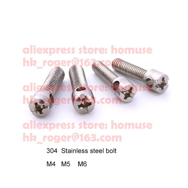 304 stainles steel M4 M5 M6 Hole head bolt eye screw lead seal car ammeter phillips cross heap