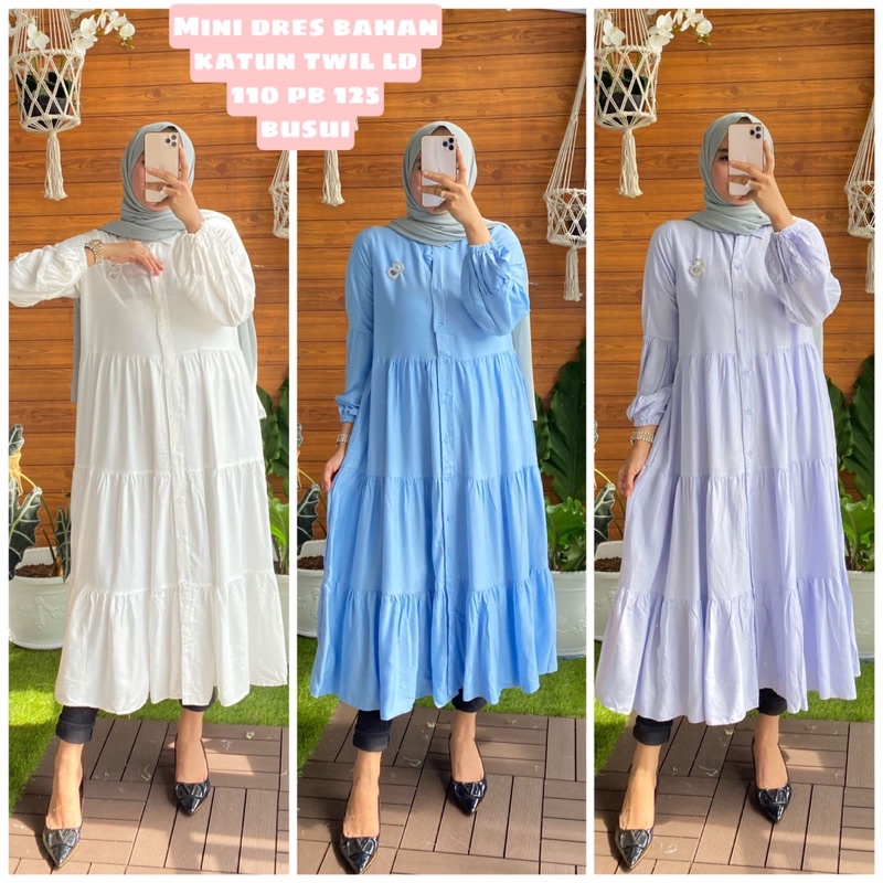 Midi Dress Long Tunik Rayon Polos | Tunik rayon | Midi dress polos