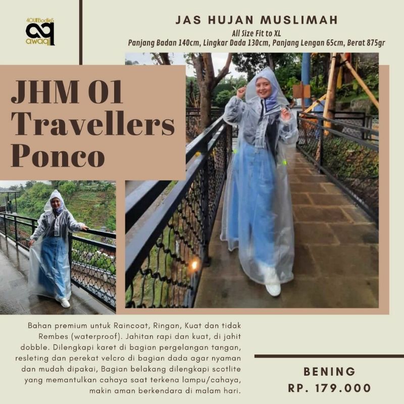 Jas Hujan Gamis - RainCoat Premium - Jas Hujan Rok Wanita - Jas Hujan Ponco