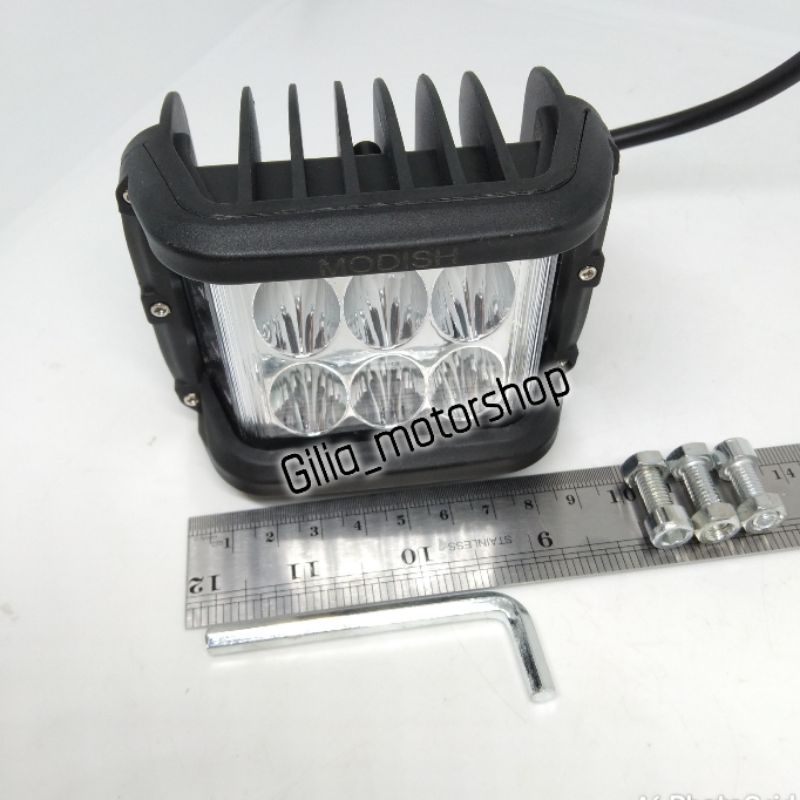 Lampu Tembak kotak Besar 6 LED + Senja 4 Mode Universal Motor