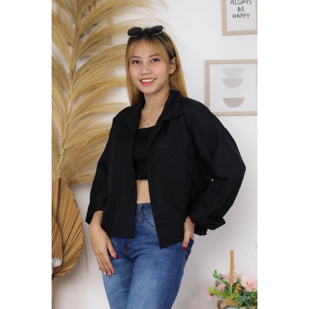 RX Fashion - Kemeja Gita Rami Basic / KEM TASA / GIOMI LINEN RAMI SHIRT - BN-HITAM