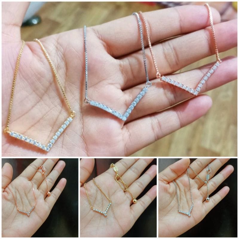 Kalung Viral Fuji / Kalung Wanita Bahan Titanium / Aksesoris Fashion Wanita Bahan Titanium Asli