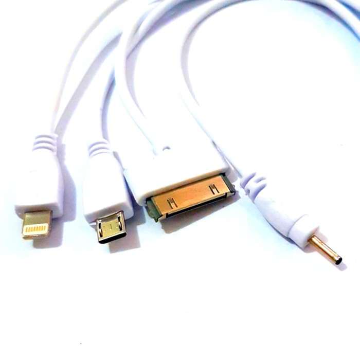 Kabel Charger / Power Bank Cabang 4 In 1 Usb Micro Iphone 4 5 6 Nokia