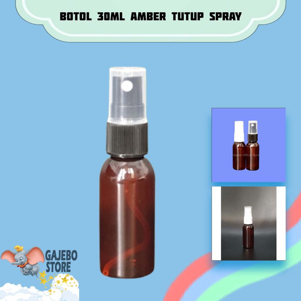 BOTOL PLASTIK AMBER SPRAY 30ML BENING / BOTOL SPRAY 30ML AMBER BOTOL ISI ULANG