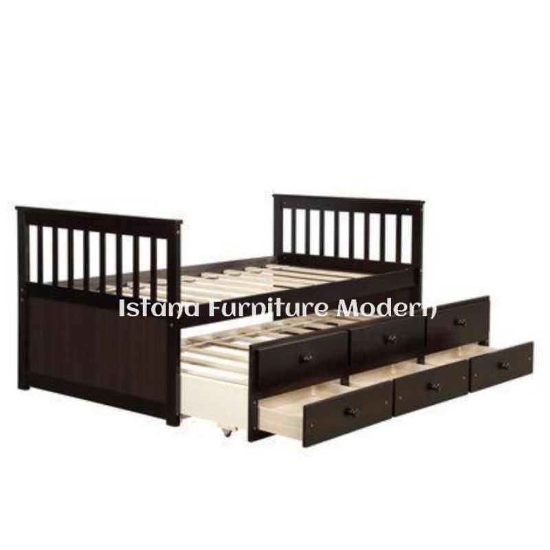 Tempat tidur minimalis sorong laci - Dipan minimalis sorong laci - Ranjang sorong laci