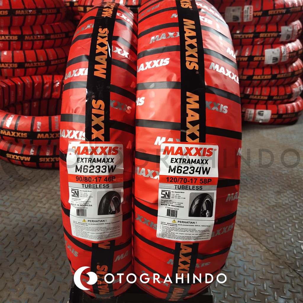 PAKET BAN MOTOR MAXXIS EXTRAMAXX UNTUK VIXION R-15  90/80 120/70 Ring 17 Tubeless Paket Sepasang Dep