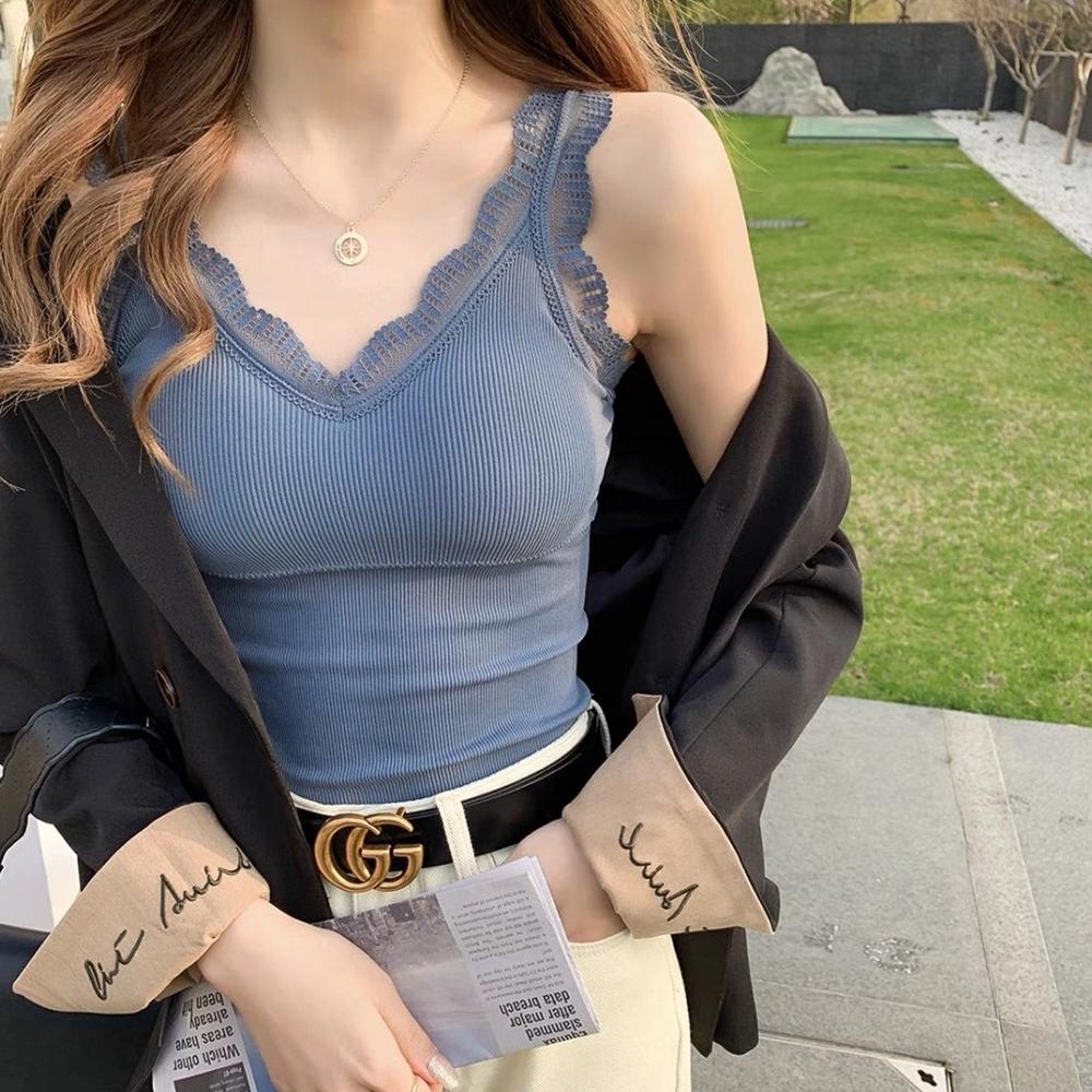 Feminin Tank Top Bra Model Panjang Rajut Daleman Wanita