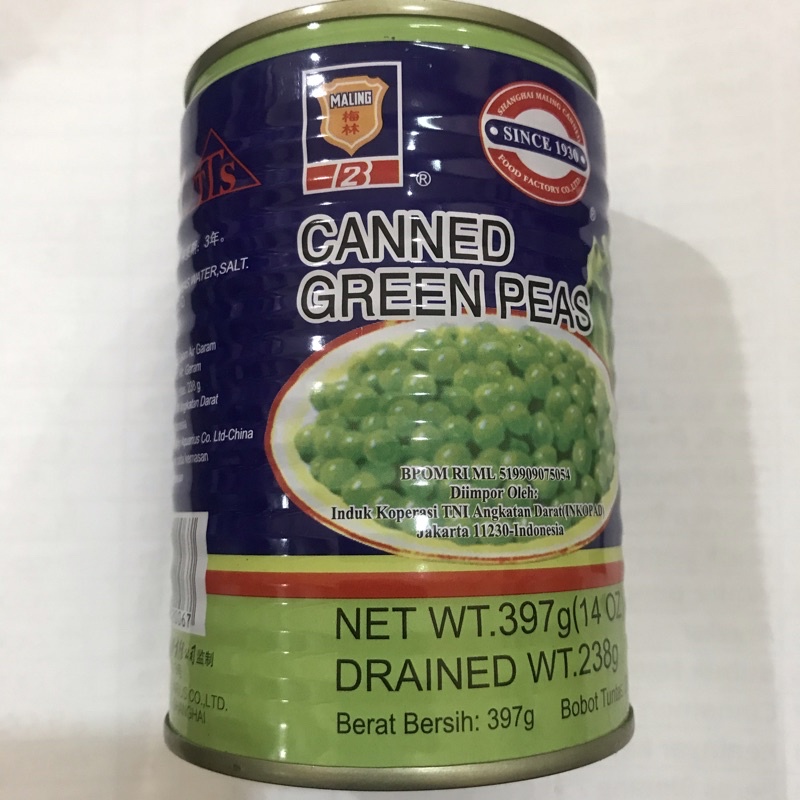 

MaLing Green Peas Kacang Polong TTS 397 gr Free Bubble Wrap