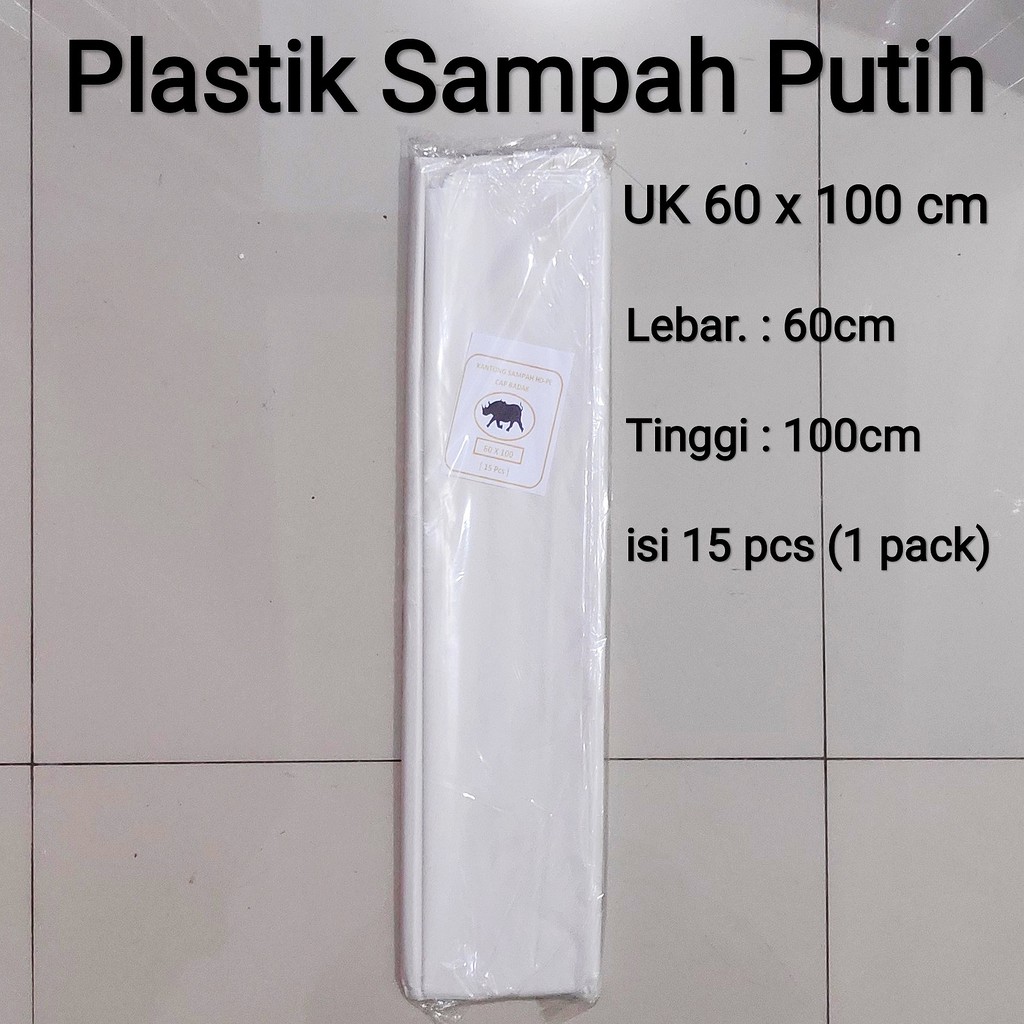 Plastik Sampah Putih Uk 60x100, Kantong Sampah Putih, Trash bag Putih