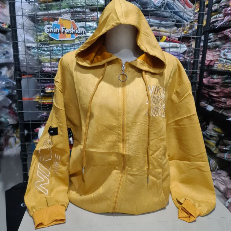 Jaket Suede Import Wanita Fashion XL Besar-Naiki Kuning