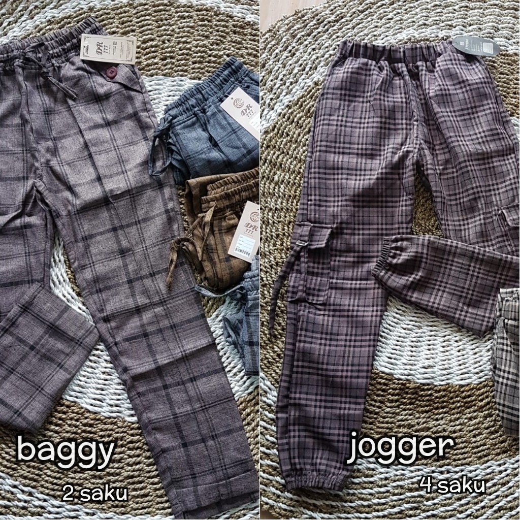 TARTAN PANTS - CELANA KOTAK / Celana Panjang Baggy Kerja Office