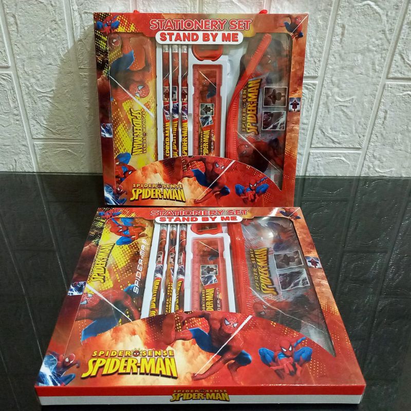 

Stationery Set Alat Tulis Anak Sekolah Motif Karakter Kartun spiderman Bonus Tas Anak Cowok - Paket Stasionery Peralatan Belajar Free Bag
