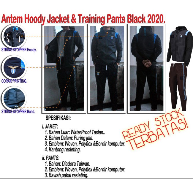 LAZIO Antem Hoody Jacket Black 2020.