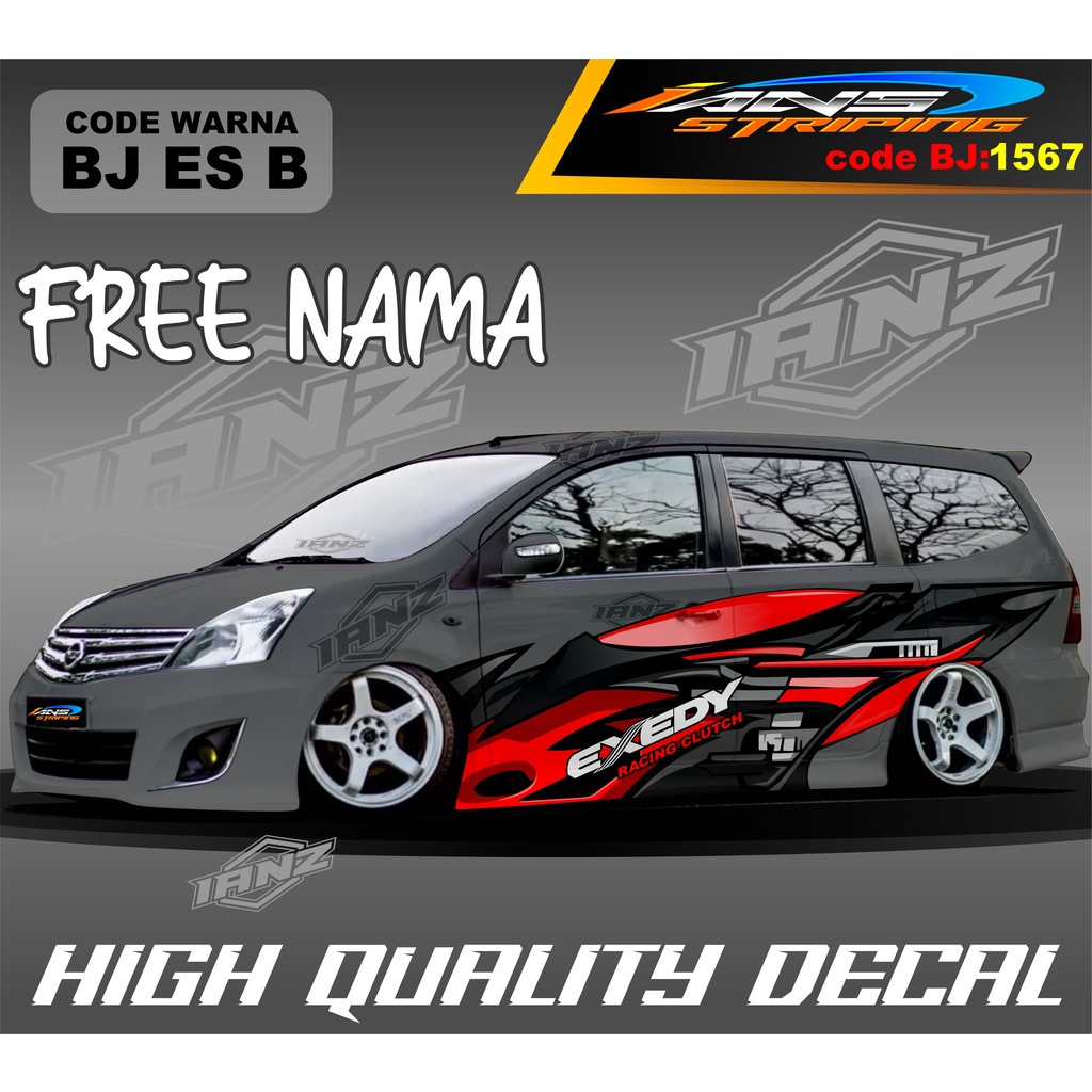 STICKER KEREN MOBIL GRAND LIVINA / STIKER VARIASI BODY SAMPING MOBIL AVANZA / DECAL STIKER MOBIL AVANZA