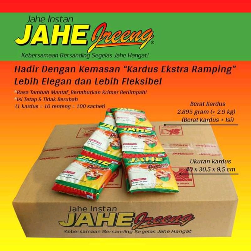 

Jahe bubuk instan jahe jreeng kemasan 1 kardus