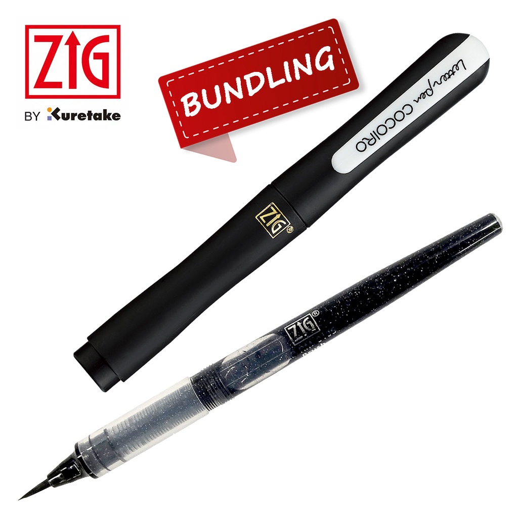 

(Bundle) ZIG COCOIRO BODY PEN & COCOIRO Refill Brush Black