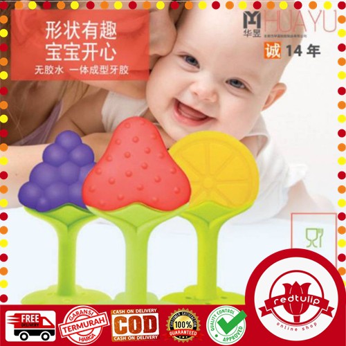 Mainan Gigitan Bayi / Teether Buah Silicon