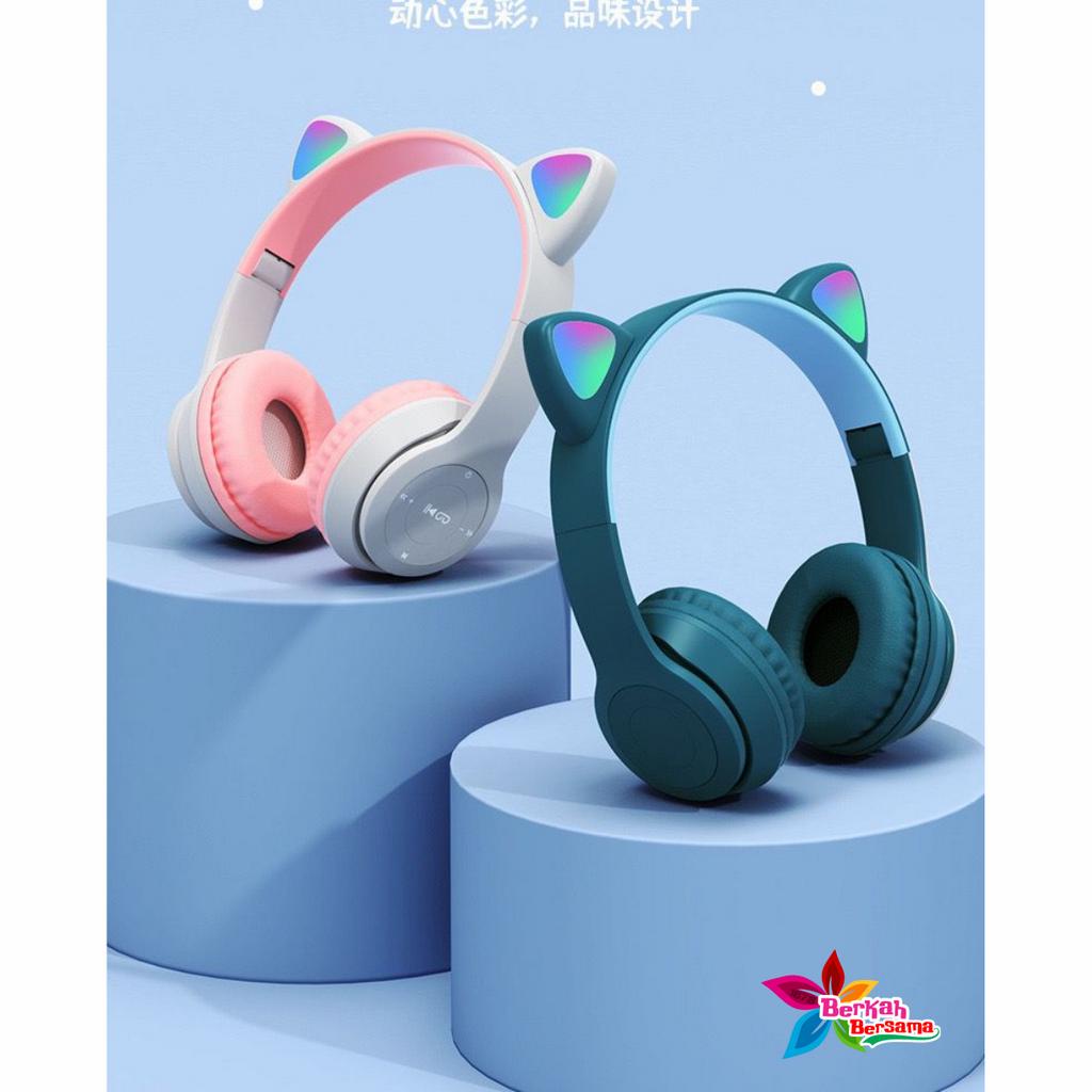 CAT EARS HEADSET headphone Hf bando telinga kucing P47m LED BANDO BLUETOOTH wireles RGB GAME HEADSET G-P47M LED WIRELESS super BASS BB8309