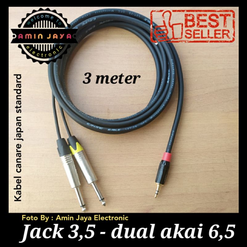 Kabel jack 3,5 mini stereo to dual akai mono kabel canare