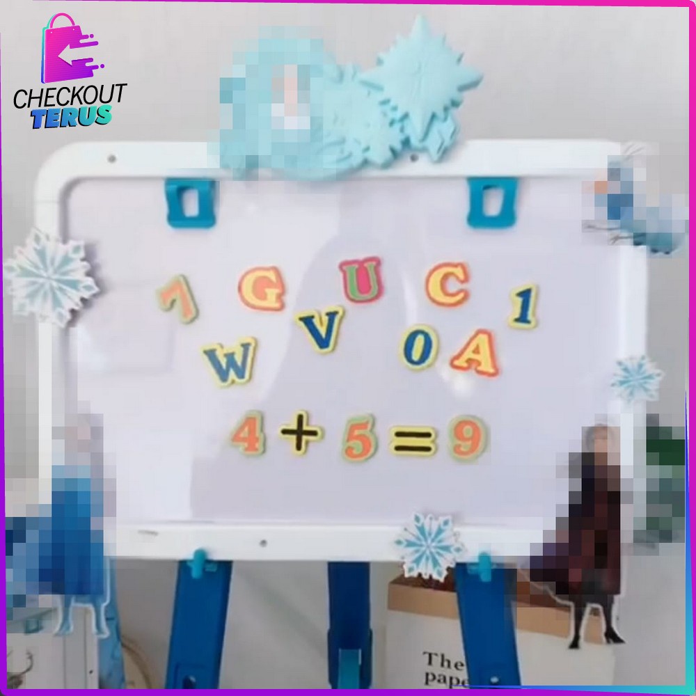 CT M30 M47 Mainan Learning Easel 3in1 Mainan Edukasi Drawing Black &amp; White Board dengan Magnet dan Papan Tulis Proyektor Anak