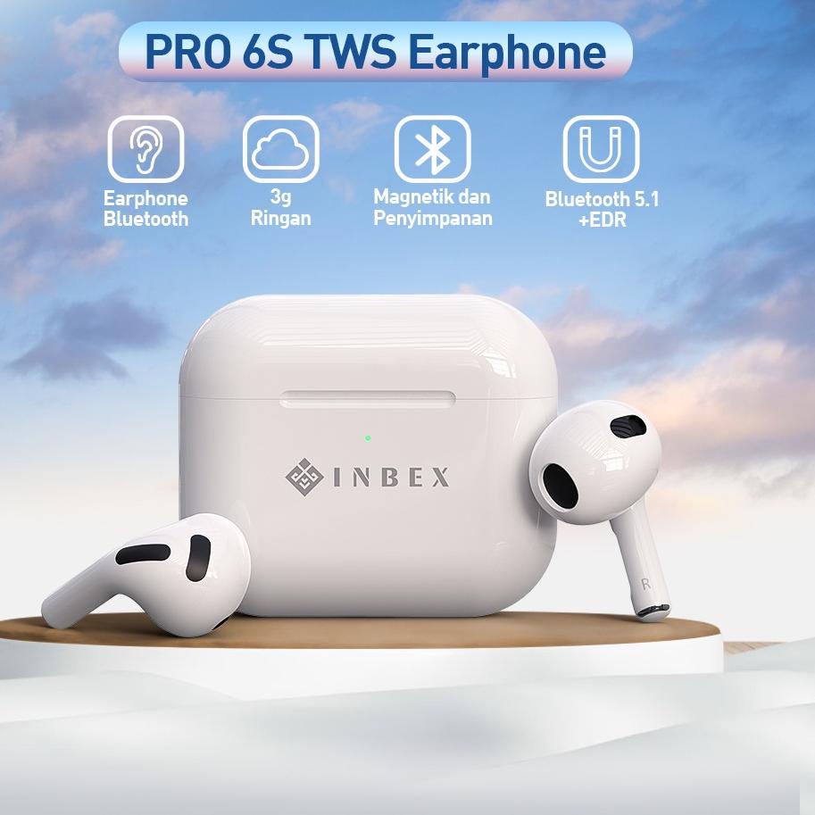[AT1165]ꕤ INBEX TWS Earphone Nirkabel Headset/M8 headphone Bluetooth 5.0 Touch Sensor Noise Cancelli