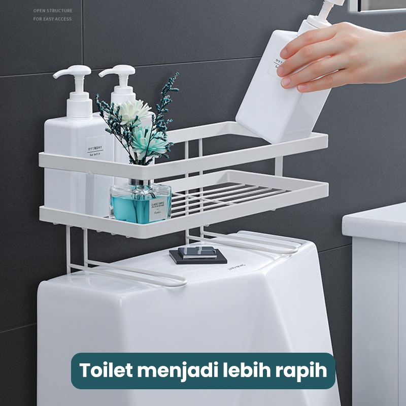 OKK Rak Kamar Mandi Tempel Rak Toilet Tempat Penyimpanan Gantung Anti Karat / Rak Tempat Sabun Shampo Mandi