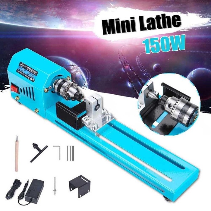 WOLIKE Mesin Bubut Kayu Mini Lathe Beads Woodworking 150W - X707 promo