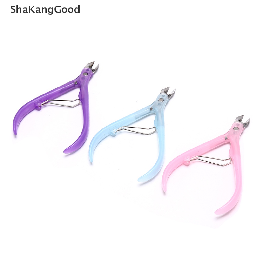 1pc Gunting Kuku Kutikula Bahan stainless steel Dengan Gagang Plastik Untuk manicure