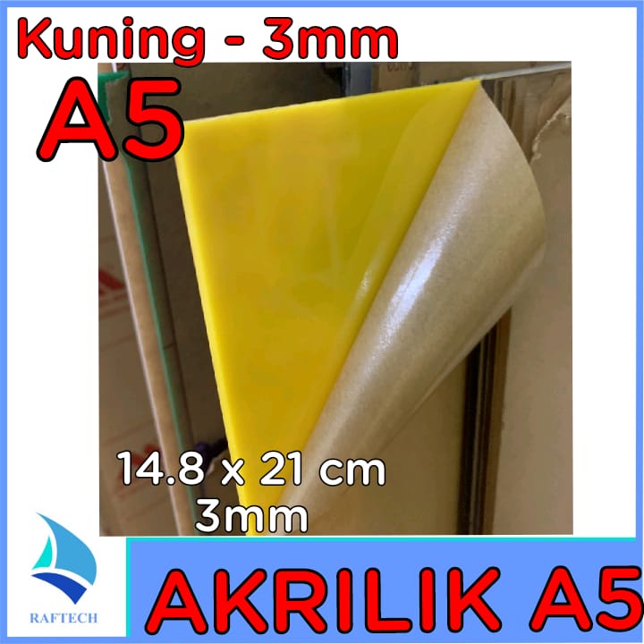 Akrilik A5 Lembaran 3mm Acrylic 3 mm Kuning Marga Cipta