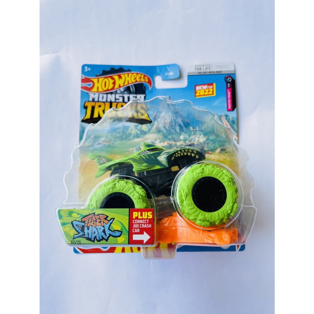 HOTWHEELS HOT WHEELS MONSTER TRUCK TRUCKS TIGER SHARK HIU HIJAU HITAM KOMBINASI DIECAST MINIATUR MOB