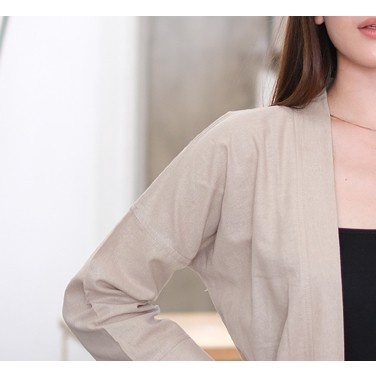 Cardigan Wanita Bella, Outer Linen Oversize