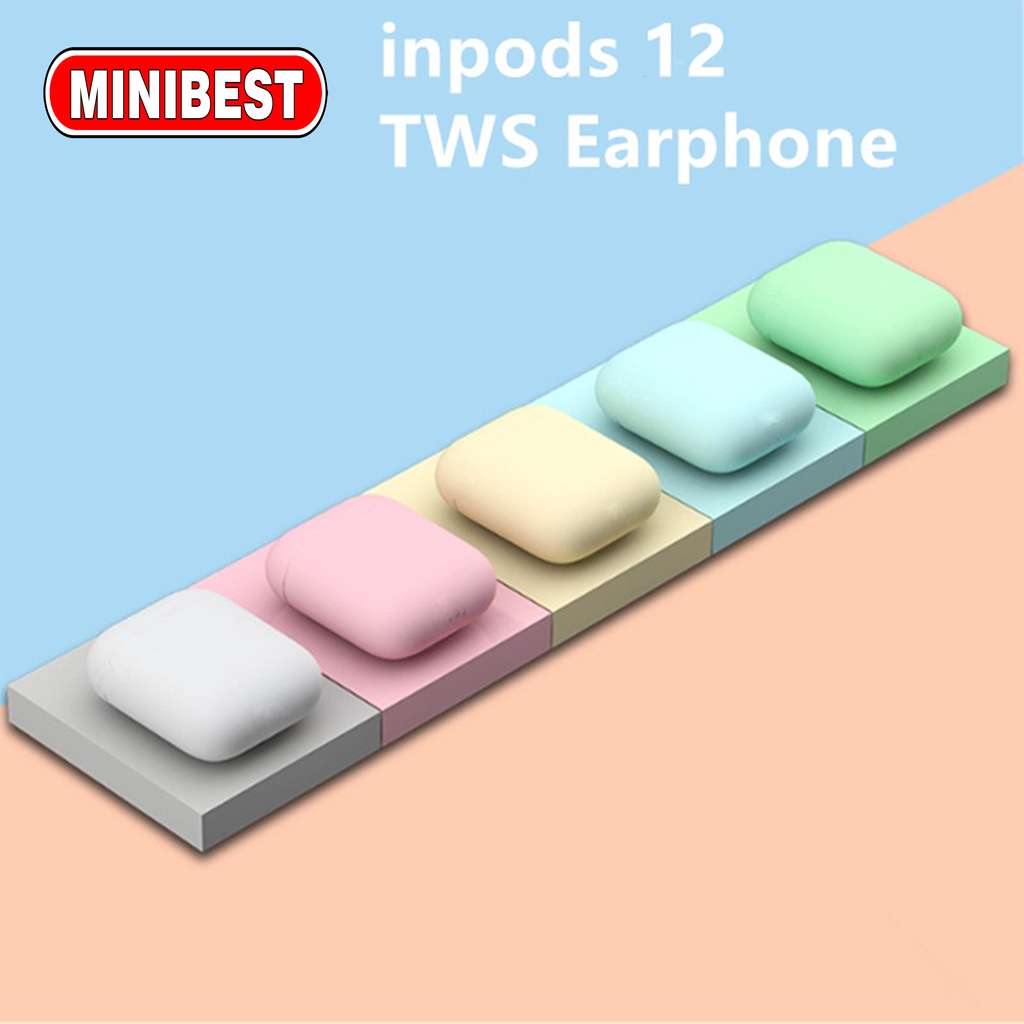 [MB] Headset Bluetooth i12 TWS Macaron Earphone True Wireless Stereo HIFI Sentuh Earbud i12 MB-555