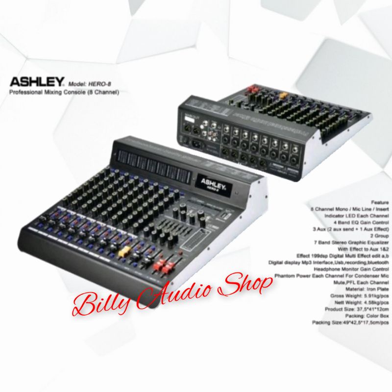 Mixer Ashley Hero 8 / Mixer Audio Hero8 8 Channel Original Produk