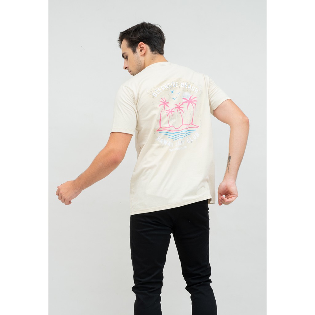 kaos pria lengan pendek ocean beach krim size jumbo houseofcuff