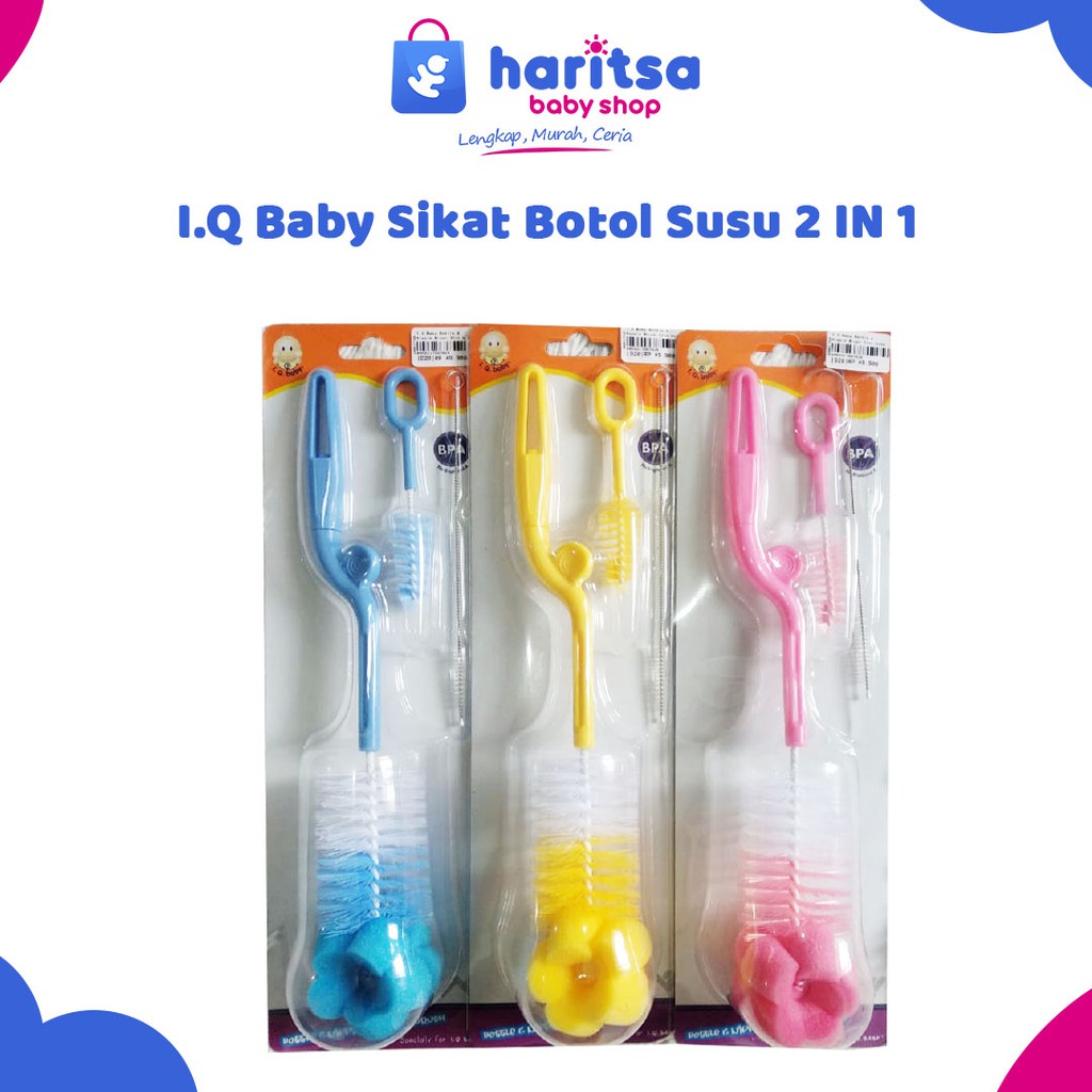 I.Q Baby Sikat Botol Susu 2 IN 1/ Spin Head Baby Brush/ Pembersih Botol Susu Bayi