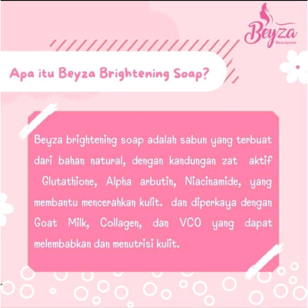 Beyza Whitening Soap Sabun Pencerah Pemutih Kulit Tubuh Original